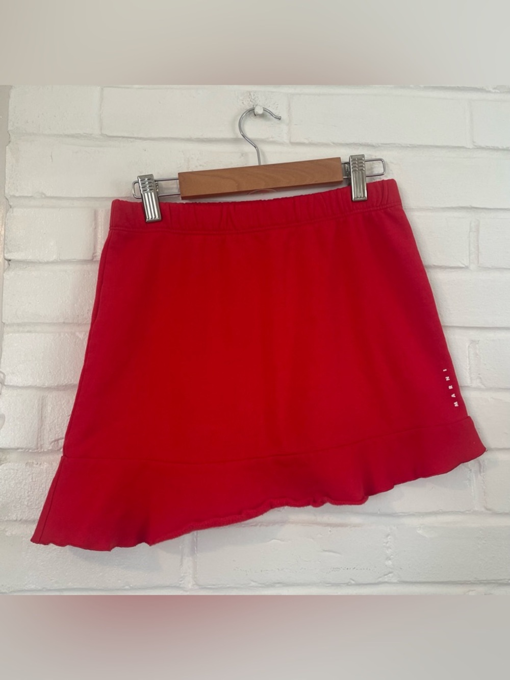 Marni Red Ruffle Hem Mini Skirt Women’s Size Small